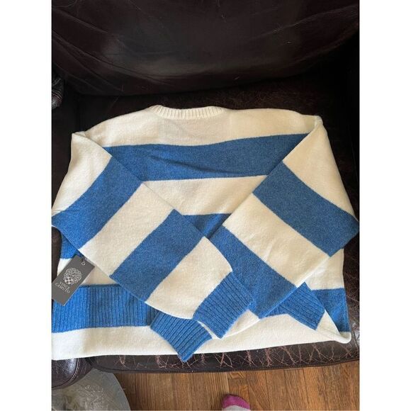 Vince Camuto Oversized Striped Vneck Sweater - Picture 6 of 7
